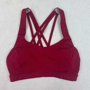 Lululemon Free To Be Serene Bra Women's 4 Red Strappy Sports Bra Yoga Gym
